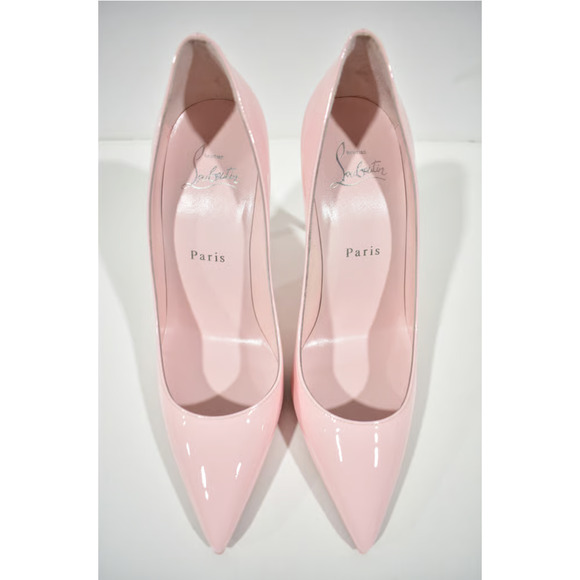 Christian Louboutin Kate 100 Poupee Pink Patent Leather Pointed Toe Heel Pump 35 - Picture 10 of 12